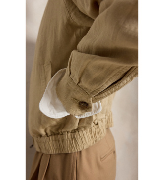 Polo Ralph Lauren Windbreaker-Jacke aus Leinen in Beige 