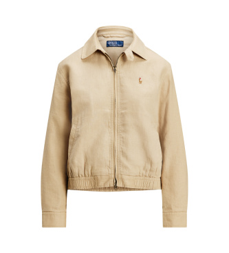 Polo Ralph Lauren Windbreaker-Jacke aus Leinen in Beige 
