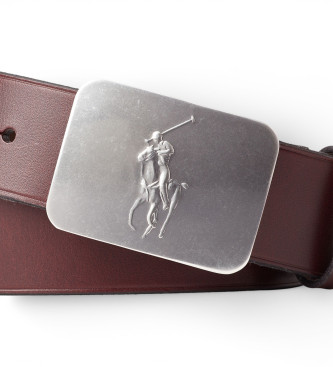 Polo Ralph Lauren Cinto de couro 1 5/8 castanho