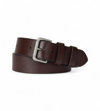 Polo Ralph Lauren Cintura in pelle marrone con fibbia a rullo