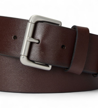 Polo Ralph Lauren Cintura in pelle marrone con fibbia a rullo
