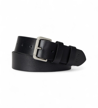 Polo Ralph Lauren Cintura in pelle nera con fibbia a rullo