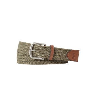 Polo Ralph Lauren Braided belt with green leather edging