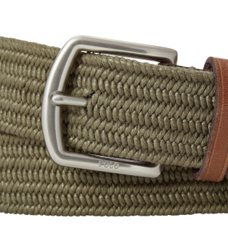 Polo Ralph Lauren Braided belt with green leather edging