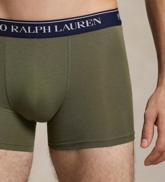 Polo Ralph Lauren Conjunto de 3 cuecas boxer de algodão elástico multicolor
