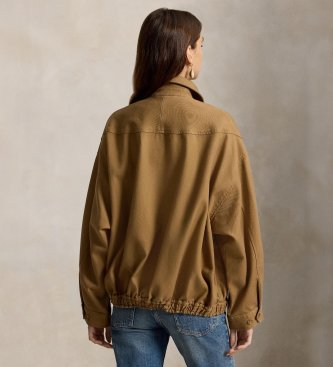 Polo Ralph Lauren Rjava prevelika bombažna vetrovka