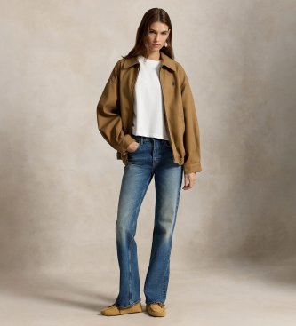 Polo Ralph Lauren Rjava prevelika bombažna vetrovka