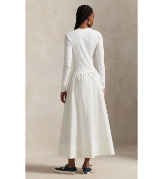 Polo Ralph Lauren Henleyklänning i vit bomull