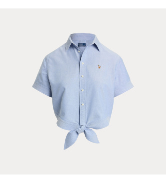 Polo Ralph Lauren Katoenen Cotton Oxford overhemd met blauwe strik
