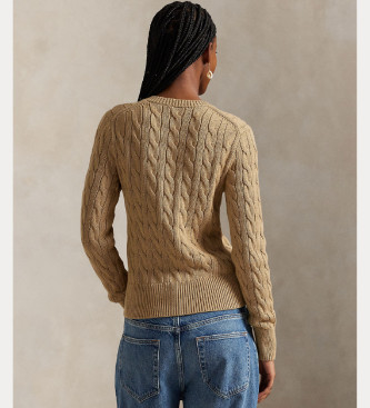 Polo Ralph Lauren Katoenen vest in beige ecru gebreide katoenen tricot