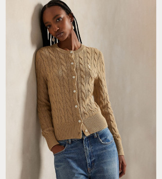 Polo Ralph Lauren Katoenen vest in beige ecru gebreide katoenen tricot