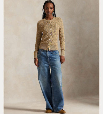 Polo Ralph Lauren Katoenen vest in beige ecru gebreide katoenen tricot