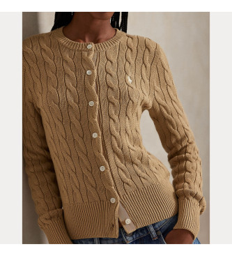 Polo Ralph Lauren Katoenen vest in beige ecru gebreide katoenen tricot