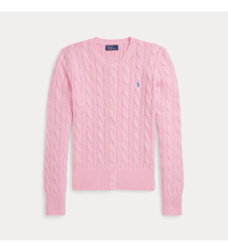 Polo Ralph Lauren Roze katoenen vest in achten gebreide stof