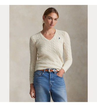Polo Ralph Lauren Beige Strickjacke aus Wolle und Kaschmir