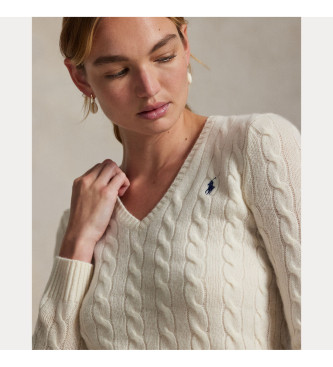 Polo Ralph Lauren Beige Strickjacke aus Wolle und Kaschmir
