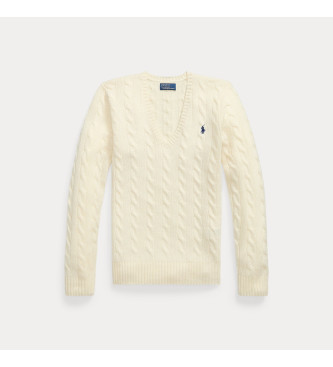 Polo Ralph Lauren Beige Strickjacke aus Wolle und Kaschmir