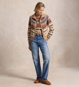 Polo Ralph Lauren Beige kabeltrui van wol en kasjmier