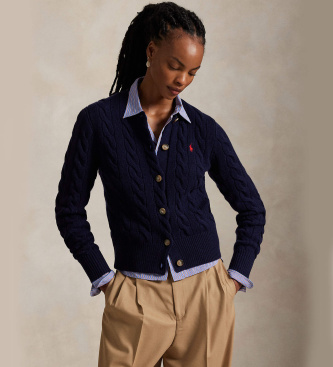 Polo Ralph Lauren Cardigan in lana e cashmere blu navy