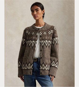Polo Ralph Lauren Kardigan z mieszanki wełny Fair Isle w kolorze szarym