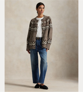 Polo Ralph Lauren Kardigan z mieszanki wełny Fair Isle w kolorze szarym