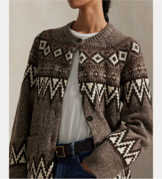 Polo Ralph Lauren Kardigan z mieszanki wełny Fair Isle w kolorze szarym