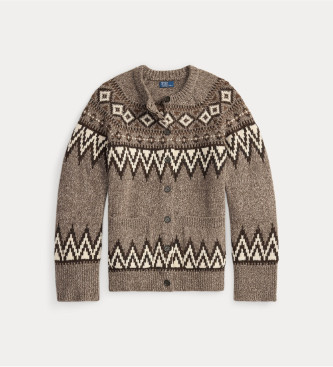 Polo Ralph Lauren Kardigan z mieszanki wełny Fair Isle w kolorze szarym