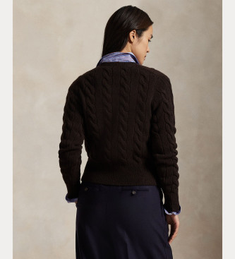 Polo Ralph Lauren Casaco de malha castanho chocolate 