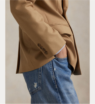 Polo Ralph Lauren Bruine wollen blazer met dubbele borst