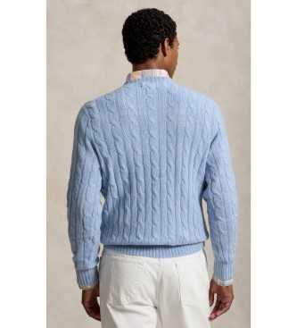 Polo Ralph Lauren Le pull en cachemire à torsades bleu