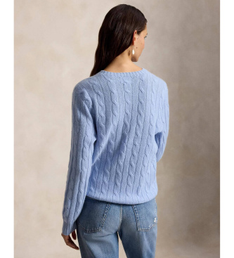 Polo Ralph Lauren Le pull en cachemire à torsades bleu
