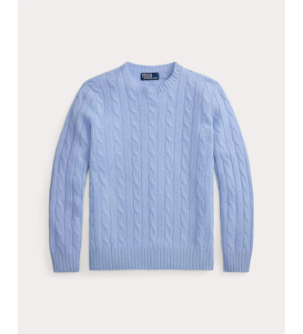 Polo Ralph Lauren Le pull en cachemire à torsades bleu