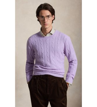 Polo Ralph Lauren Le pull en cachemire à torsades lilas