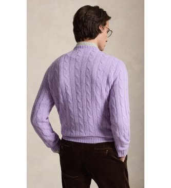Polo Ralph Lauren Le pull en cachemire à torsades lilas