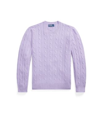 Polo Ralph Lauren Le pull en cachemire à torsades lilas