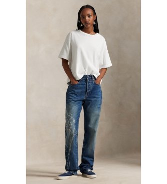 Polo Ralph Lauren Blå broderad Relaxed Straight Fit Jeans