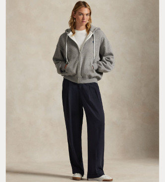 Polo Ralph Lauren Graues Sweatshirt mit Reiverschluss