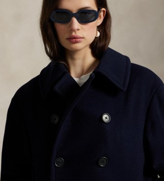 Polo Ralph Lauren Cappotto in melton di lana blu marino
