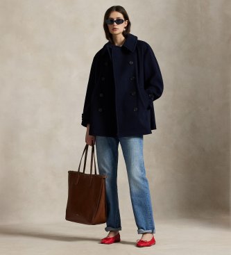 Polo Ralph Lauren Cappotto in melton di lana blu marino