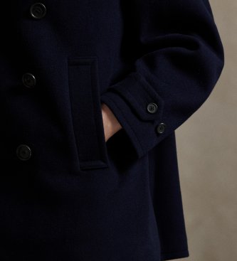 Polo Ralph Lauren Cappotto in melton di lana blu marino