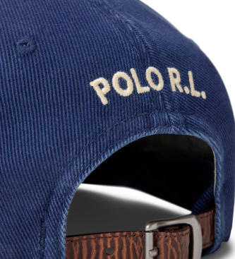 Polo Ralph Lauren Broderet kasketkasket i sergestof, marineblå