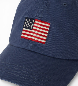 Polo Ralph Lauren Berretto in twill con bandiera blu ricamata