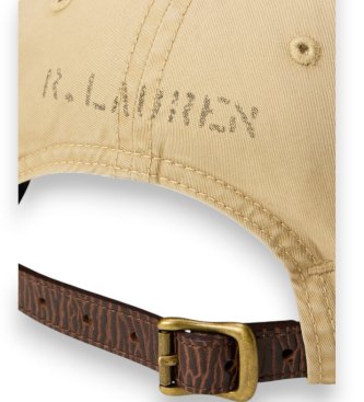 Polo Ralph Lauren Gorra de sarga con escudo bordado beige