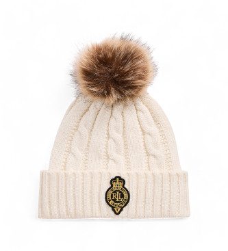 Polo Ralph Lauren Bonnet tricot beige avec pompon