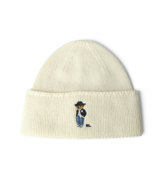 Polo Ralph Lauren Vit-krämfärgad stickad mössa