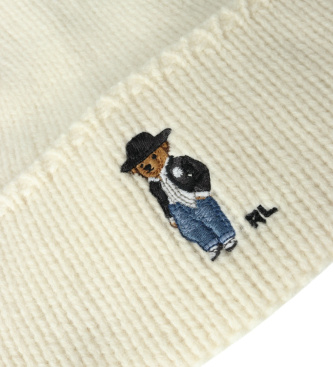 Polo Ralph Lauren Vit-krämfärgad stickad mössa