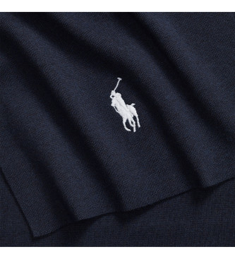 Polo Ralph Lauren Mssa och halsduk i ribbad bomull i marinbl frg