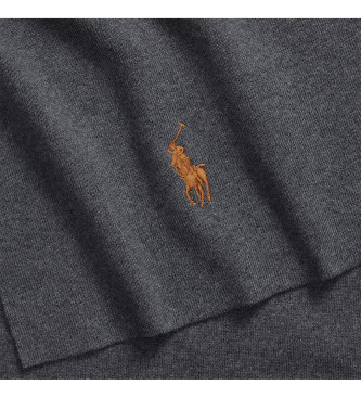 Polo Ralph Lauren Mssa och halsduk i gr ribbad bomull