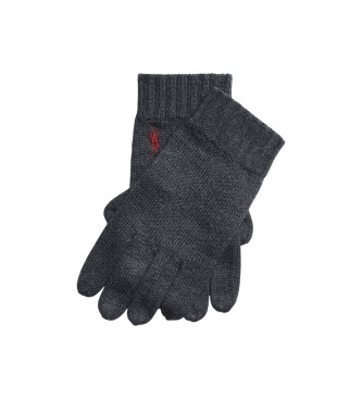 Polo Ralph Lauren Guantes de lana con logotipo gris