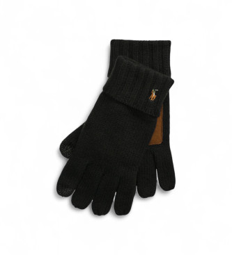Polo Ralph Lauren Guanti tattili in lana merino nera